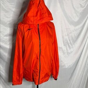 Nike StormFit Orange Windbreaker Hooded Jacket with Black Swoosh